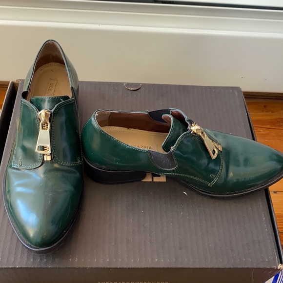 Deep Green BCBG Zipper Loafers - Picture 2 of 5